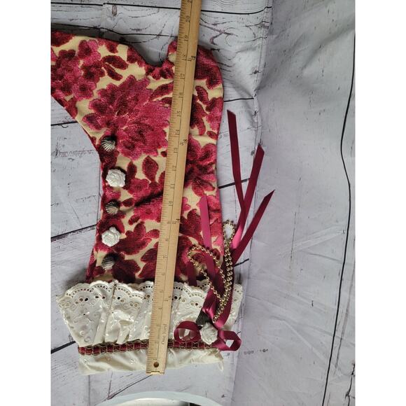 Vintage Victoian Diva Heel Christmas Stocking Tapestry Material - Picture 7 of 11